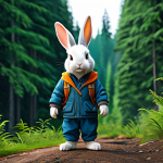 **

"A young, adventurous rabbit named Kongji, fully clothed in modest travel attire, standing at the edge of a vibrant forest, ready to embark on a journey, safe for work, appropriate content, perfect anatomy, natural proportions, family-friendly illustration, high quality."

**